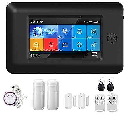 4.3 Inch Touch Panel WIFI GSM Wireless Home Burglar Alarm System Security Kit APP Compatible Easy To Install(Set-C1)