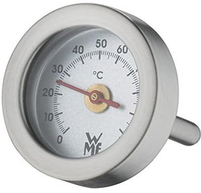 WMF Vitalis Thermometer, Ersatzteil für Dampfgarer Glasdeckel rechteckig, Cromargan Edelstahl poliert, backofenfest