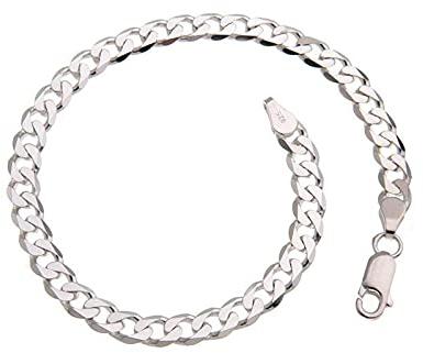 Silberketten Store Panzerkette Armband Herren Silber 5mm I Panzerarmband Herren Silber 925 nickelfrei I Männer Armband 1,2mm Stärke mit Karabiner