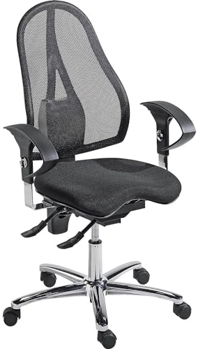 TOPSTAR | Bürostuhl SITNESS 15 | mit Body Balance Tec® | Rückenlehne mit Netzbezug | Schwarz