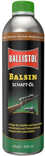 BALLISTOL Unisex – Erwachsene Waffenpflege BALSIN Schaftöl Dunkelbraun, 500 ml, one Size