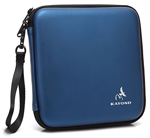 KAYOND® Portable Hard Carrying Travel Storage Case for External USB, DVD, CD, Blu-ray Rewriter/Writer and Optical Drives (Blue)