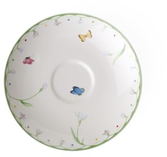Villeroy & Boch - Colourful Spring Piattino Per Tazza Da Caffè Verde, Lavabile in Lavastoviglie, Adatto per Microonde, Pasqua Decorazioni, Porcellana Premium