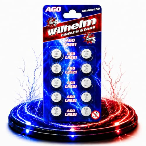 Wilhelm AG0 Alkaline Knopfzelle Batterie 1,5 V (LR521 LR63 379) – 10 Stück