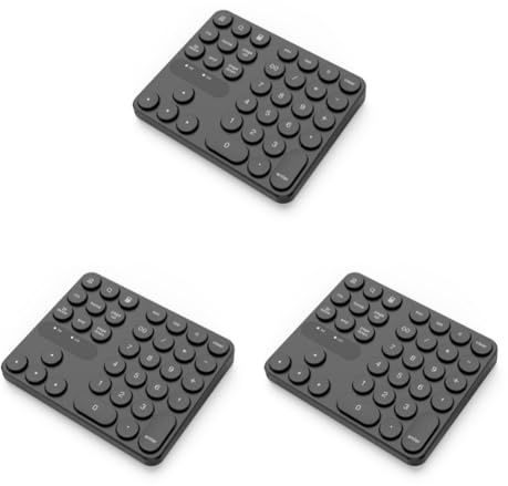 Fiorky Tastierino numerico wireless 3 pezzi,Mini tastierino numerico wireless 2.4G 35 tasti Tastiera digitale Tastierino numerico contabile Tastierino numerico esterno for computer portatile