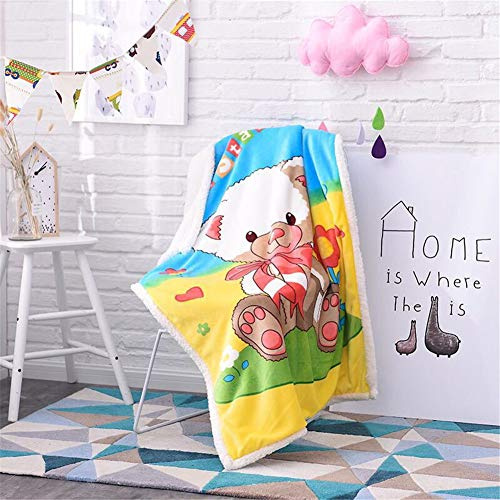Fansu Doppio Coperta Flanella per Lettino Grande Morbide Bimbo Copertine Letto Caldo Coperte Neonato Asilo per Bambini Ragazzi Ragazze (100x140cm,colore)