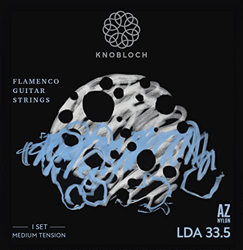 KNOBLOCH Strings - spanische Gitarrensaiten | LUNA FLAMENCA Double Silver AZ | Mittlere Spannung 33,5 | Dunkle Bässe | matte Höhen | Voller und tiefer Klang | Flamenco- und Klassik-Saitensatz