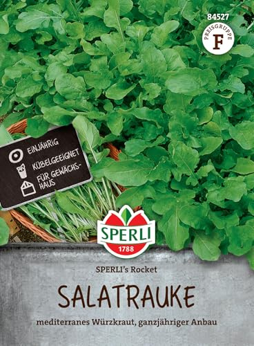 Sperli Salatraukesamen SPERLI's Rocket 84527 - Das perfekte Saatgut für mediterranes Würzkraut. Die Salatrauke eignet sich sowohl für den Anbau im Kübel, sowie im Gewächshaus.