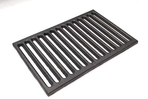 Fonderia Bongiovanni Parrilla de hierro fundido | Rejilla para chimenea | Estufa de pellets | Barbacoa fondo para cenizas | 20 x 30 cm | Modelo P