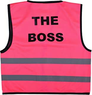 Kids Hi Vis High Visibility Safety Vest Waistcoat Children's The Boss Medium Pink Girls