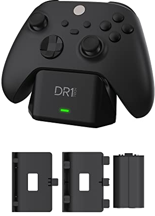 DR1TECH PowerSetX Base De Carga Rápida + Batería para Mando Xbox One X/S, Series X/S 1200 Mah - Accesorios para Xbox (Mando NO Incluido) [Amazon Exclusive]