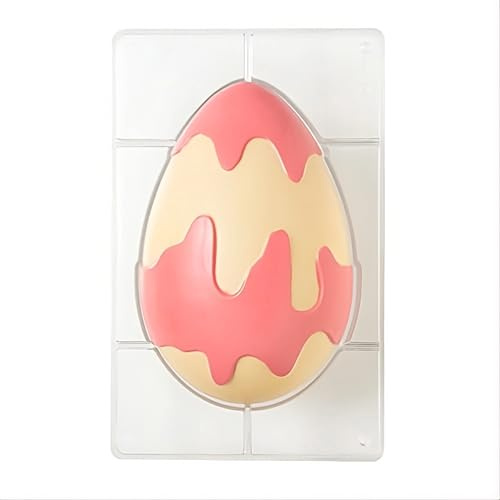 DECORA, 0050163 Moule à œuf en chocolat en polycarbonate, 1 cavité, 135 x 205 mm, Idéal pour créer un chocolat brillant et croustillant, Design professionnel, Fabriqué en Italie.