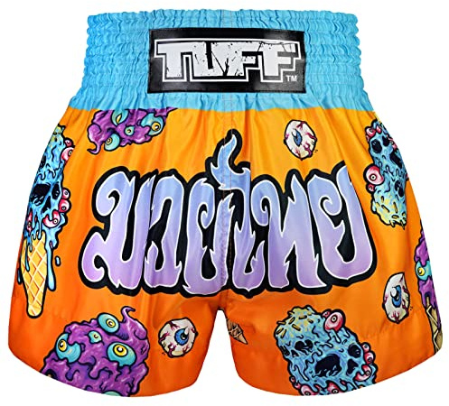 Tuff Sport Thai-shorts, Box-shorts, traditionell stil, träningsshorts, MMA, Kickbox-Kleidung, Orange, M