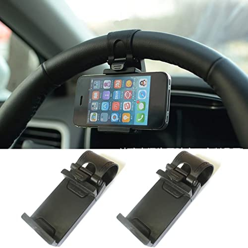 Handyhalterung Auto Handy Halterung fürs Auto Lenkrad 2 Stück, Upgrade Clip Kfz Handyhalterung Auto Lenkrad Universal Handy Halterung Auto Kompatibel Smartphone