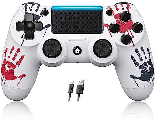 Controller Compatibile con Ps-4,Controller Wireless Joystick Compatibile con PS-4/Pro/Slim/PC,Batteria Integrata da 600 mAh con Doppio Sensore di Vibrazione/6 Assi (Parma)