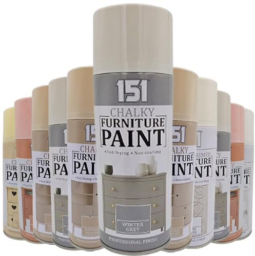 AlezyB - 3 x Winter Grey Chalk Finish Spray Paint 400ml - Furniture Spray Paint Aerosol for Smooth Touch Matt Finish Office and Home