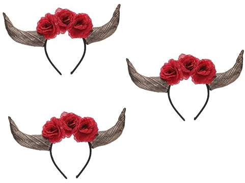 minkissy 3 Stücke Tag Der Toten Stirnband Horn Stirnband Frauen Party Zubehör Tag Der Toten Kopfstück
