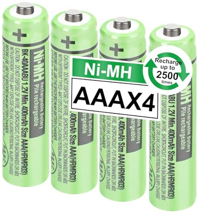 OSIM 4Pack BK-40AAABU Ni-MH AAA Rechargeable Batteries 400mah AAA Ni-MH Rechargeable Batteries 1.2V for Panasonic Cordless Phones, Remote Controls, Electronics