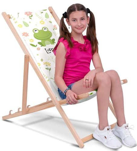 DreamRoots Kinderliegestuhl personalisiert Gr. M, Little Frog