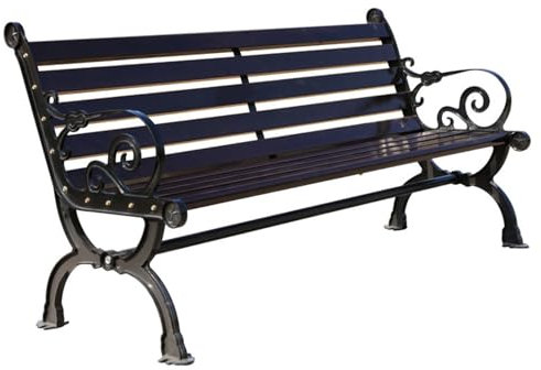 LOERSS Parkbank Mit Rückenlehne, Gartenbank, Terrassenbank, Außenbänke Mit Metallrahmen, Terrassensitze Für Veranda, Hinterhof, Park, Außenmöbel-Dekoration(120cm/47.2in)