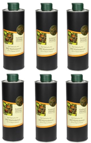 Kürbishof DEIMEL Steiermark/Austria - Offerta di risparmio 6 x 500 ml di barattolo di olio di semi di zucca biologico della Stiria