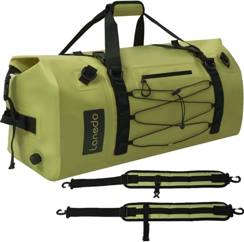 Lanedo 80L Dry Bag Large Waterproof Bag Roll-Top Heavy Duty Fishing Duffel Bag with Durable Straps & Handles for Kayaking Paddle boarding Boating Rafting Fishing Canoeing Camping (Green)