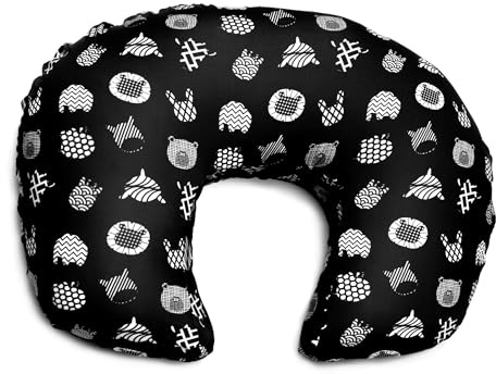 BABYGO® Nursing Pillow for Breastfeeding and Bottle Feeding with Removable Cover | Ergonomic Design to Relieve Back Pain | Nursing Essential | Organic Cotton | Sensory