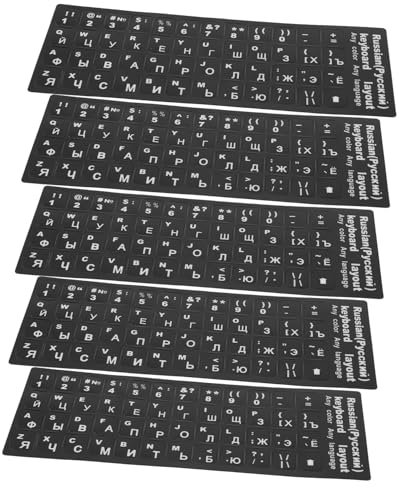 MOLUCKFU 5blätter Tastaturaufkleber Russisch Buchstabenaufkleber Ersatzaufkleber Für Tastatur Desktop Tastatur Buchstabenaufkleber Tastaturetiketten