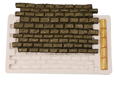 MAGICLULU DIY Baking Silicone Cake Mold Brick Wall Fondant Mould Non-Toxic Stain for Birthday Celebration