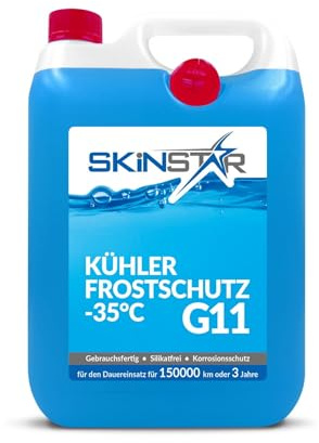 SkinStar Kühlerfrostschutz -35°C | G11 | G12 | G13 | Kühlflüssigkeit | gebrauchsfertig Kühlmittel | Antifreeze Frostschutz Auto | Autochemikalien (5l, G11)