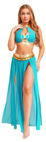 Miutii Damen Bauchtanz Kostüm Orientalisch Prinzessin Kleid Pailletten Bauchtanz Oberteil + Rock Belly Dance Outfits Bauchtänzerin Indische Tanzkleidung