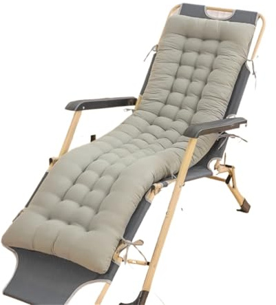 USOHJZ Deckchair Cushion Long Cushion Recliner Chair Cushion Replacement Thicken Cushion Long Chair Couch Seat Cushion Pads Garden Lounger Mat Outdoor Cushions For Chairs(Grey,48x155x8cm)