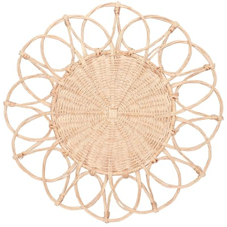 AUNMAS Boho-Wandkorb-, Rund, Zum Aufhängen, Rattan-Wandkunst, Dekorativer Handgewebter Korbteller für Flur, Tisch, Küche, Zuhause