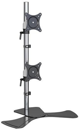 Monitorstativ, fristående dubbelt monitorfäste, passar 17–27 tums skärmar som väger 17,6 kg, dubbelt monitorstativ för skrivbord, vertikal s