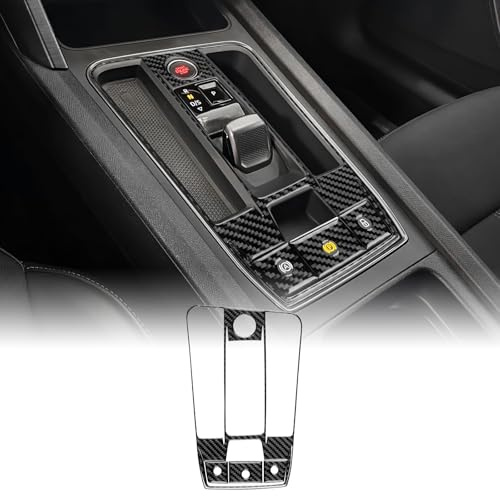 KUNGKIC Für Seat Leon MK4 Cupra Leon Cupra Formentor 2020 2021 2022 2023 2024 Carbon Fiber Auto Schalttafel Abdeckung Getrieberahmen Aufkleber Gangschaltung Panel Zubehör (Automatikgetriebe,Schwarz)