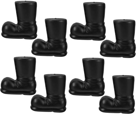 UKCOCO 10pcs Christmas Santa Boots Ornaments Black Decorative Boot Accessories Diy Santa Claus Costume Supplies Xmas Party Favors Holiday Decor