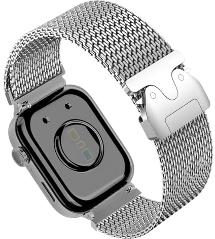 OUTPUTBT Armband Metall Kompatibel mit Huawei Watch FIT 4/Fit4 Pro/Fit 3 Ersatzarmband Edelstahl 316L Milanese für Herren Damen