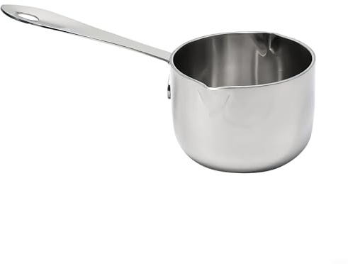 GANCEI Petite casserole à lait en acier inoxydable 10 cm pour sauce, café, beurre, huile, chocolat, antiadhésive (160 ml)