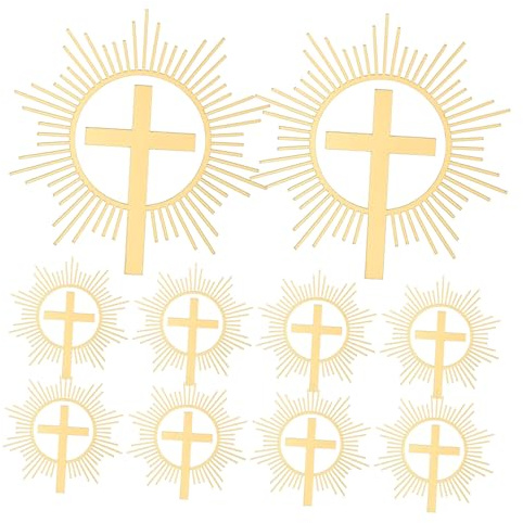 jojofuny 10 Stück Teiliges Acryl Kreuz Cake Topper Leicht und Langlebig Vielseitig für Torten Cupcake-deko bei Taufe Kommunion Party für Drinnen und Draußen