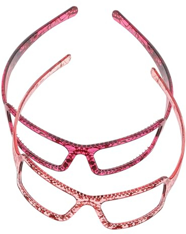 COLLBATH Lot de 2 Bandeaux pour Cheveux Femme en Pc, Serrage-tête Artistique Forme Lunettes, Confortable et Maintien, pour Sports et Coiffure