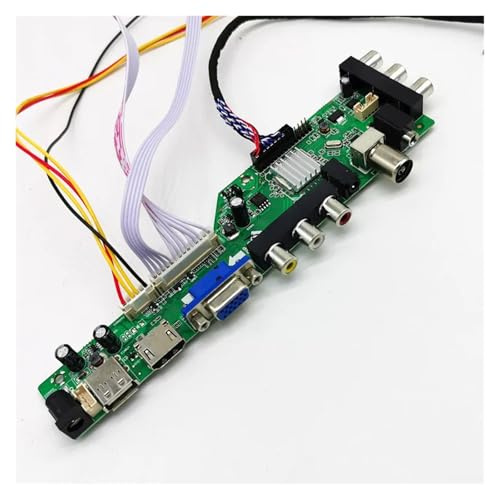 Pièces TV, Kit de carte pilote universelle DVB-T2/DVB-T for écran LCD numérique LCD 14 pouces/15,4 pouces, 30 broches, LVDS, 1280 x 800, référence D3663LUA V56 V59