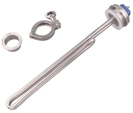 1.5 Tri-clamp Brew Heater 240V Electric Immersion Water Heating Element Triclamp Ferrule Fitting 2.5kw 3.5kw 4.5kw 5.5kw(Set-1,Stainless Steel,5.5KW)