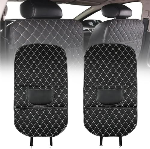 DTZHANGZE 2 Pièces Protection Dossier Siège pour Mercedes Benz V-Class Vito e-Vito Viano 108 E W638 W639 W447, Organisateur Imperméable Cuir PU Tapis Anti-Coup de Pied Housse Rangement Accessoires
