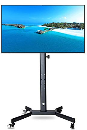 Supporto TV portatile Supporto TV universale da pavimento girevole per la maggior parte dei televisori piatti curvi LCD LED OLED al plasma da 32-52 pollici, regolabile in altezza con gestione dei cavi
