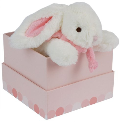 DOUDOU ET COMPAGNIE- Doudou Lapin Mouchoir - avec Boite Ouverture Fleur - Rose - 10 Cm - Tout Doux - Idée Cadeau de Naissance Fille et Garçon - Garantie Doudou Perdu - DC3337