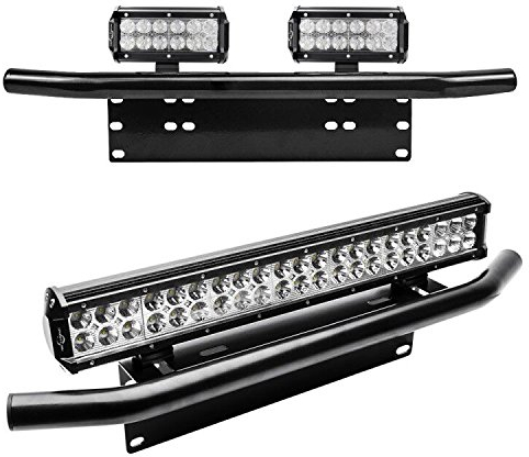 MICTUNING Universal Aluminium Kennzeichenhalter Nummernschildhalter für KFZ, Trucks, LKW, Trecker, Traktoren Mehr, schwarz