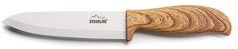 STONELINE® Back to Nature Keramik-Chefmesser, 28 cm, Holzoptik, Messer, zum Schneiden von Obst, Gemüse und Fleisch