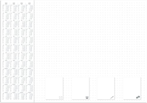 RNK 46647 - Notiz-Schreibunterlage Office, 600 x 420 mm, mit 4 Jahres Kalender, dotted, 1 Stück
