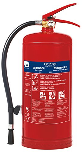 Smartwares Extintor de polvo - 6 kg - para incendios ABC - Adecuado para vehículos grandes y viviendas - Soporte de montaje incluido - FEX-15162