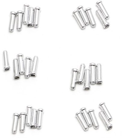 Lergo 30 Stück MTB Fahrrad Bremse Draht Endkappe Kabel Aluminium Abdeckung Gear Bikes Parts, silber